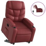 Vidaxl fauteuil inclinable �lectrique rouge bordeaux similicuir
