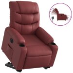 Vidaxl fauteuil inclinable �lectrique rouge bordeaux similicuir