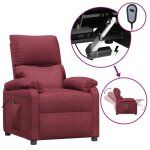 Vidaxl fauteuil inclinable �lectrique rouge bordeaux tissu