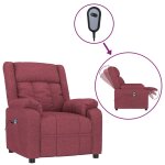 Vidaxl fauteuil inclinable �lectrique rouge bordeaux tissu