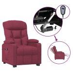 Vidaxl fauteuil inclinable �lectrique rouge bordeaux tissu