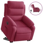 Vidaxl fauteuil inclinable lectrique rouge bordeaux velours