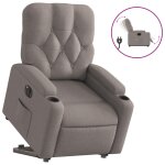 Vidaxl fauteuil inclinable lectrique taupe tissu