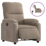 Vidaxl fauteuil inclinable �lectrique taupe tissu microfibre