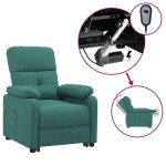 Vidaxl fauteuil inclinable �lectrique vert fonc� tissu
