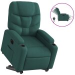 Vidaxl fauteuil inclinable �lectrique vert fonc� tissu