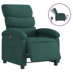 Vidaxl fauteuil inclinable �lectrique vert fonc� tissu