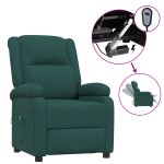 Vidaxl fauteuil inclinable �lectrique vert fonc� tissu