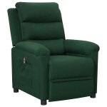 Vidaxl fauteuil inclinable lectrique vert fonc tissu
