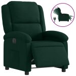 Vidaxl fauteuil inclinable lectrique vert fonc velours
