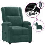 Vidaxl fauteuil inclinable �lectrique vert fonc� velours
