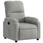 Vidaxl fauteuil inclinable gris clair tissu microfibre