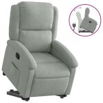 Vidaxl fauteuil inclinable gris clair velours