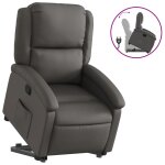 Vidaxl fauteuil inclinable gris cuir v�ritable