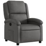 Vidaxl fauteuil inclinable gris cuir vritable