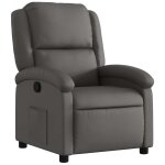 Vidaxl fauteuil inclinable gris cuir vritable