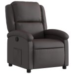 Vidaxl fauteuil inclinable marron fonc cuir vritable