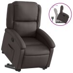 Vidaxl fauteuil inclinable marron fonc� cuir v�ritable