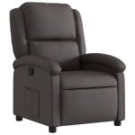 Vidaxl fauteuil inclinable marron fonc cuir vritable