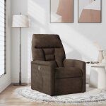 Vidaxl fauteuil inclinable marron tissu microfibre