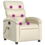 Vidaxl fauteuil inclinable de massage cr�me similicuir