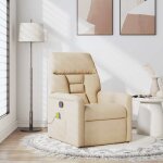 Vidaxl fauteuil inclinable de massage cr�me tissu microfibre