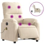 Vidaxl fauteuil inclinable de massage �lectrique beige