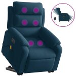 Vidaxl fauteuil inclinable de massage �lectrique bleu velours