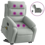Vidaxl fauteuil inclinable de massage �lectrique gris clair velours