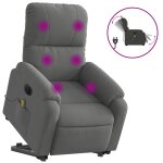 Vidaxl fauteuil inclinable de massage �lectrique gris fonc�