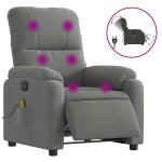 Vidaxl fauteuil inclinable de massage �lectrique gris fonc�