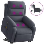 Vidaxl fauteuil inclinable de massage �lectrique gris fonc� velours