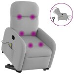 Vidaxl fauteuil inclinable de massage �lectrique gris nuage tissu