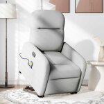 Vidaxl fauteuil inclinable de massage �lectrique gris nuage tissu