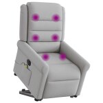 Vidaxl fauteuil inclinable de massage �lectrique gris nuage tissu