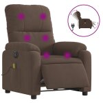 Vidaxl fauteuil inclinable de massage �lectrique marron