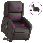 Vidaxl fauteuil inclinable de massage �lectrique marron fonc�
