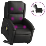 Vidaxl fauteuil inclinable de massage �lectrique noir cuir v�ritable