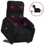 Vidaxl fauteuil inclinable de massage �lectrique noir tissu microfibre
