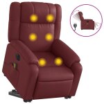 Vidaxl fauteuil inclinable de massage �lectrique rouge bordeaux