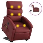 Vidaxl fauteuil inclinable de massage �lectrique rouge bordeaux