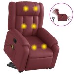 Vidaxl fauteuil inclinable de massage lectrique rouge bordeaux