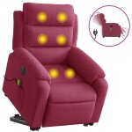 Vidaxl fauteuil inclinable de massage lectrique rouge bordeaux