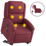 Vidaxl fauteuil inclinable de massage �lectrique rouge bordeaux tissu