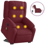 Vidaxl fauteuil inclinable de massage lectrique rouge bordeaux tissu