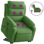 Vidaxl fauteuil inclinable de massage �lectrique vert clair velours