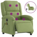 Vidaxl fauteuil inclinable de massage �lectrique vert clair velours
