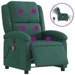 Vidaxl fauteuil inclinable de massage électrique vert foncé velours Vidaxl fauteuil inclinable de massage électrique vert foncé velours