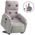 Vidaxl fauteuil inclinable de massage gris clair tissu microfibre