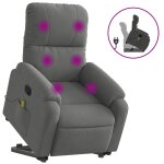 Vidaxl fauteuil inclinable de massage gris fonc� tissu microfibre